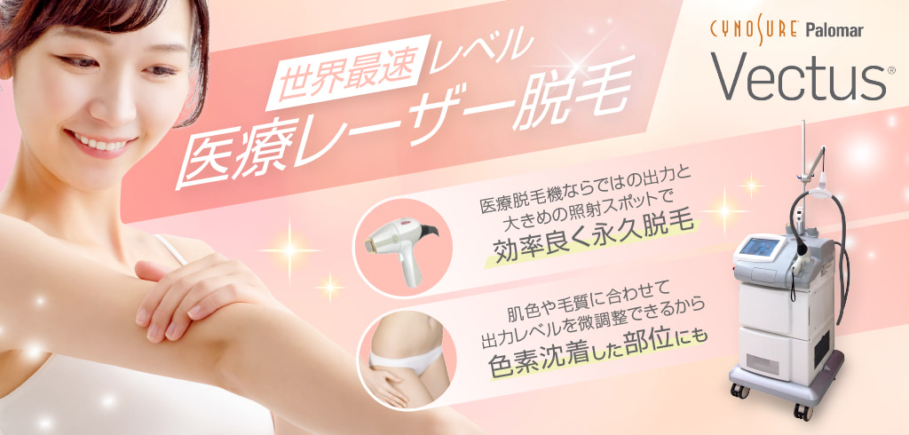 世界最速レベルの医療レーザー脱毛　ベクタス
