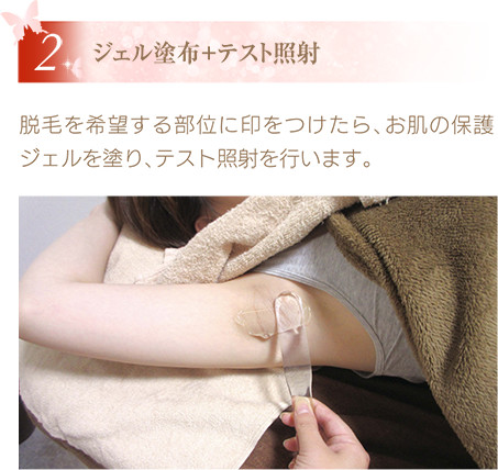 ジェル散布＋テスト照射